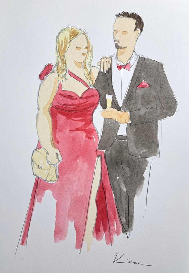 live portrait, live painting, live painter, wedding gift, wedding entertainment, original entertainment