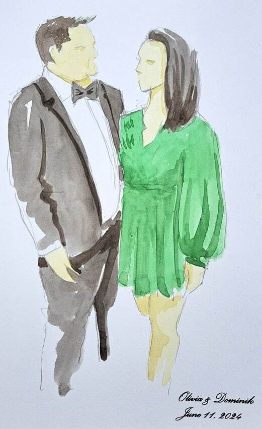 live portrait, live painting, live painter, wedding gift