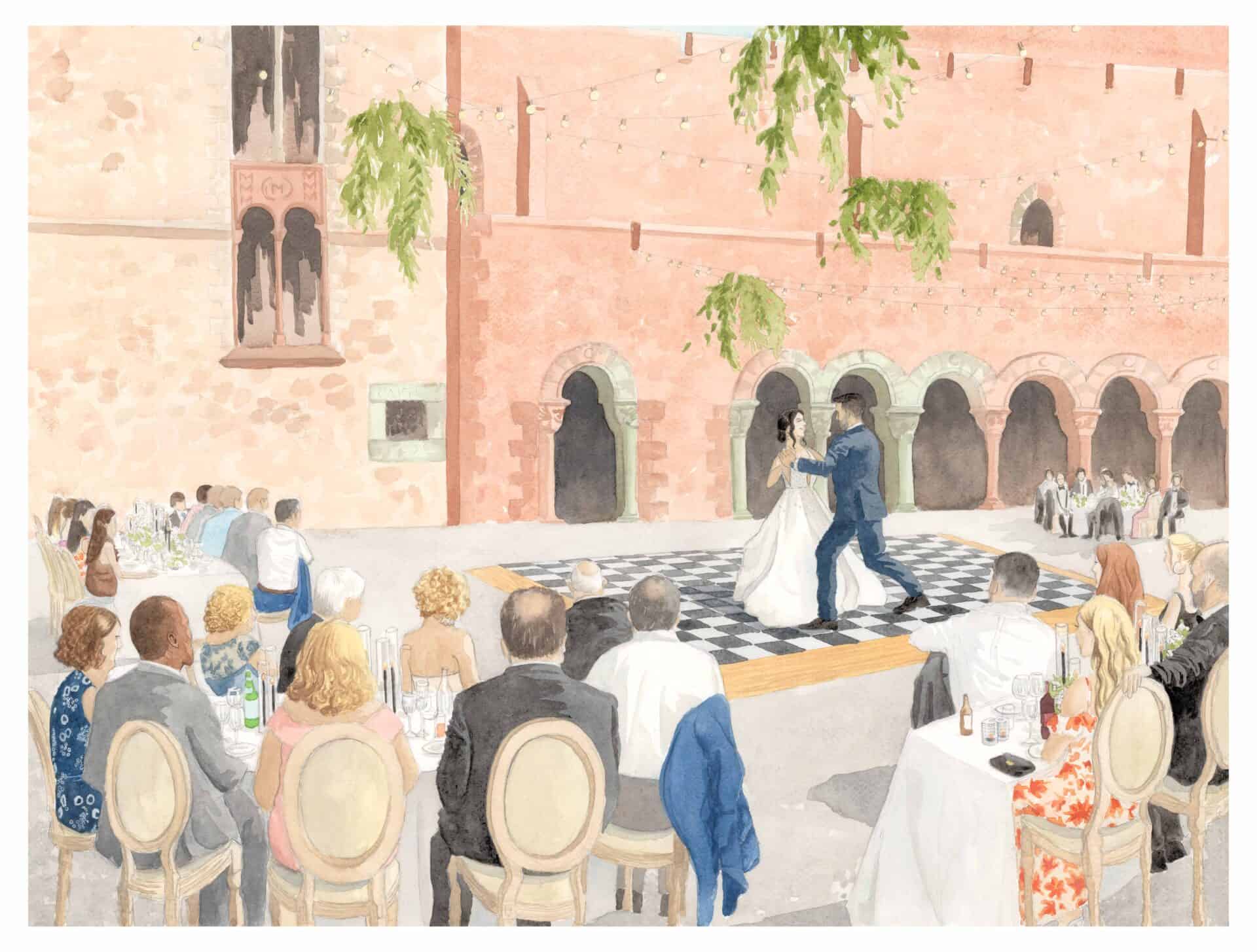 Live wedding painting, Live Painter, french riviera wedding