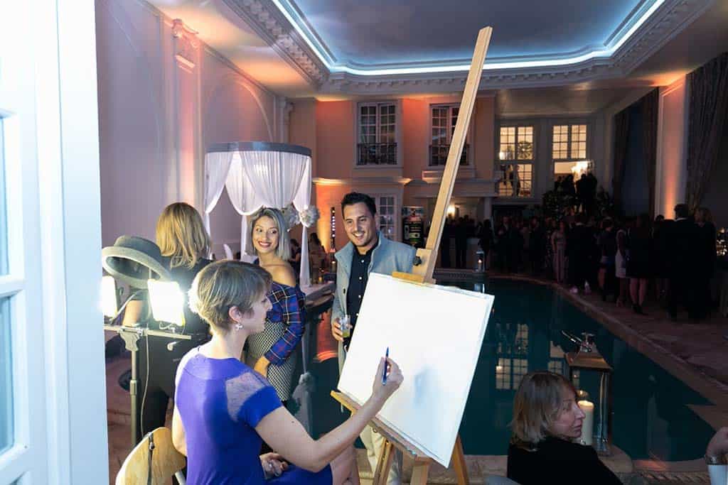 The live painter for a corporate event in Chateau Saint Georges, Grasse, South of France.