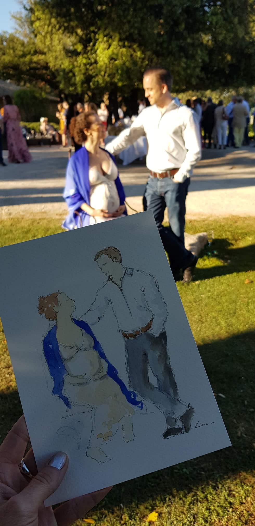 live painter, live portrait, wedding gift