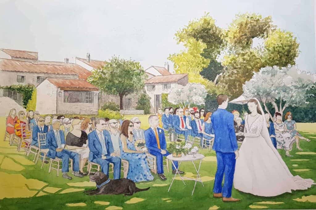 Live painting for a wedding in the Alpilles, Provence