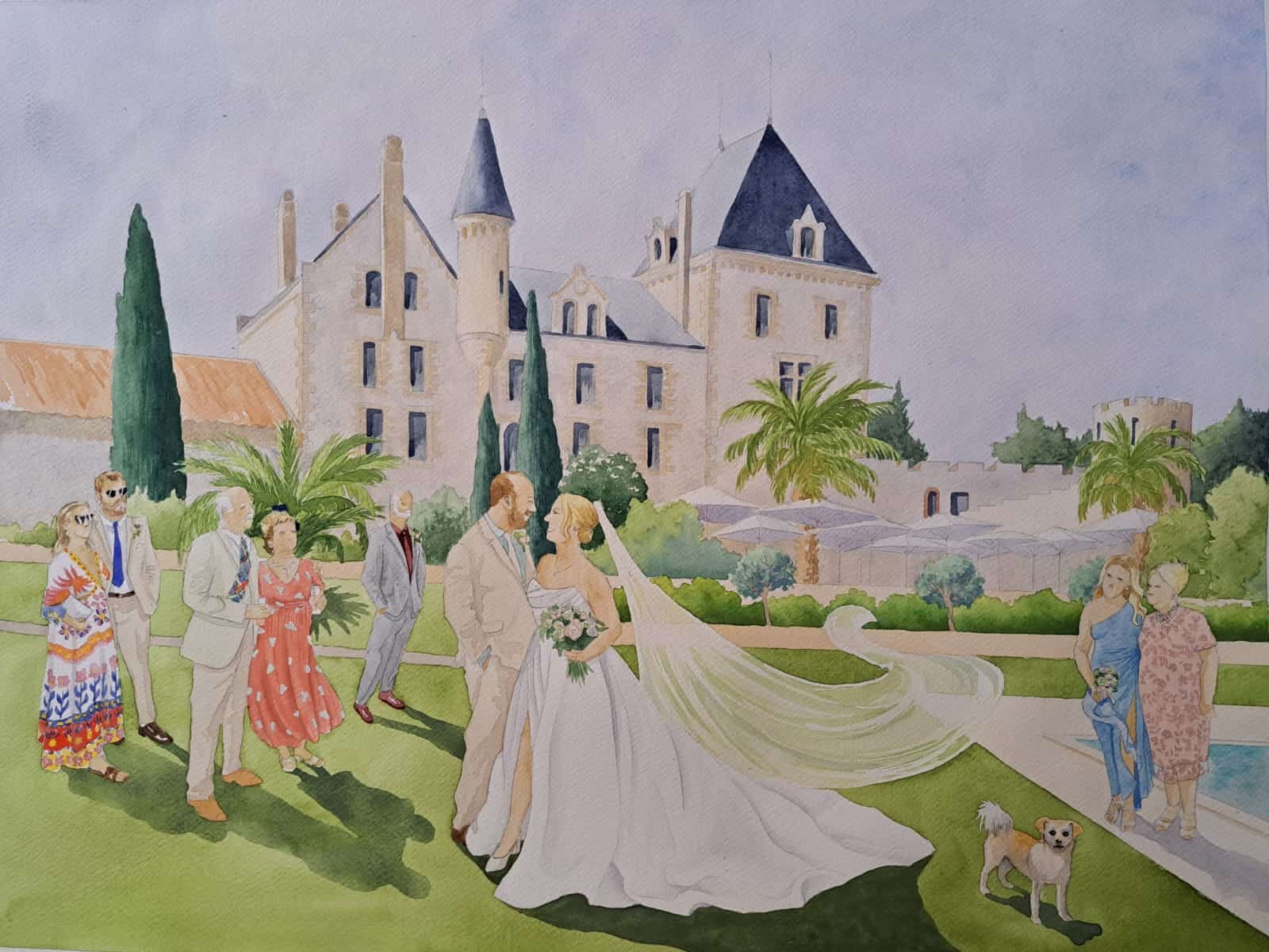 live painting , wedding painter, wedding France , south of France,